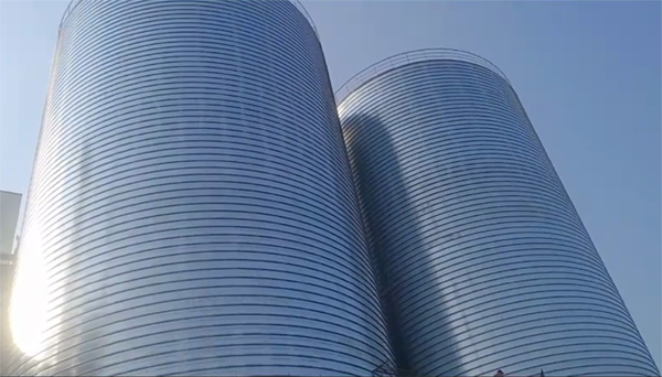 河东区街道2座混凝土高架卷板仓